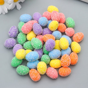 декор пасхальный 1шт яйцо в инее, пенопласт, ассорти