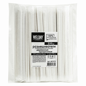 размешиватель однор. деревянный в инд. упаковке 180 мм, уп=250 шт., welday (вэлдэй), 607579, 97 изображение размешиватель однор. деревянный в инд. упаковке 180 мм, уп=250 шт., welday (вэлдэй), 607579, 97