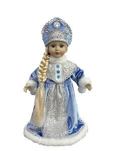 снегурочка 32см керамические голова и кисти, голубое платье, под/уп 92350 /magictime