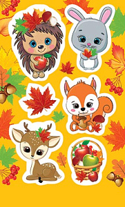 наклейки звери 98*159 0-11-425а /мир открыток