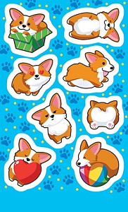 наклейки корги 98*159 0-11-348а /мир открыток
