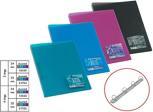 папка 2 кольца 24мм пластиковая vivid colors 47133 14539, 42974 /ek