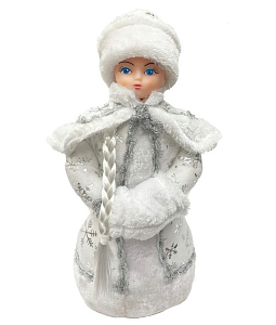 снегурочка 35см в белой шубе под.уп. сн-11