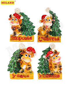 магнит бык с елочкой ассорти т-1058 /miland
