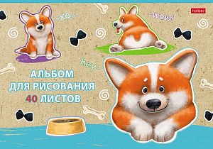 альбом 40л для рисования на скобе /hatber рыжий коржик 40а4лв изображение альбом 40л для рисования на скобе /hatber рыжий коржик 40а4лв