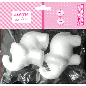 заготовки из пенопласта  слоники 10*6,5см 2шт. 8003933 /devente