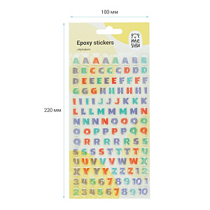 наклейки 10*22 гелевые alphabet 122шт ms_43581 /meshu
