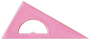 треугольник-транспортир 30*16см прозрачный неон, ассорти тк01 /стамм