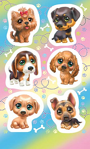 наклейки собачки 98*159 0-11-379а /мир открыток