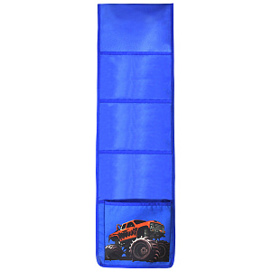 кармашки-органайзер в шкафчик для детсада 80*24см, 4 кармана, голубой кокм-м /кал-мал