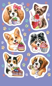 наклейки собачки 98*159 0-11-623а /мир открыток