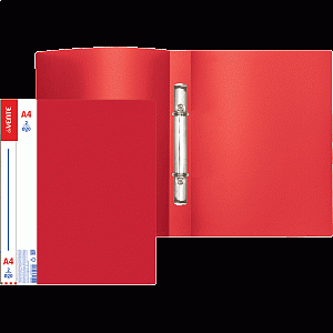 папка 2 кольца 20мм  daily пластиковая 0.7мм  + торцевойкарман,  красная,  3081405 /devente